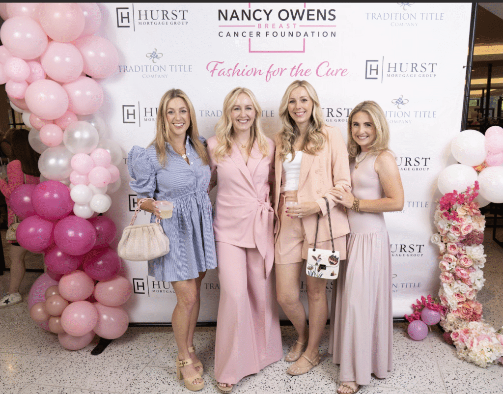 Stacy Skolnik, Hannah Nates, Caroline Spiers, Jessica Blumfield at Nancy Owens Breast Cancer Foundation event (Photo by Bryan Anderson Photography)